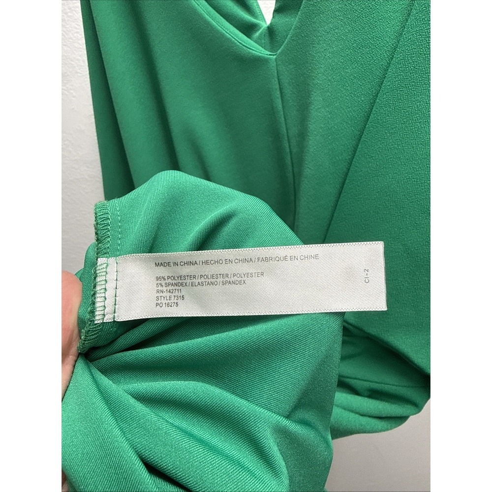 Eloquii Emerald Green Midi Dress Size 18 Short Sleeve Spring Summer office - Picture 5 of 9